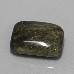 3.85 ct Yellow Obsidian Stone, Natural Obsidian in Baguette Cabochon Shape for Sale