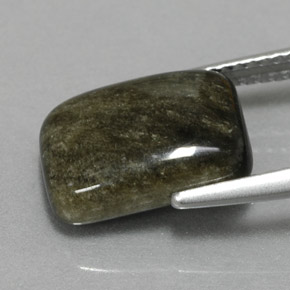 Obsidian Gemstone in 11.9 x 8.4 mm Size for Sale, Obsidian Stone in Gold Sheen Color