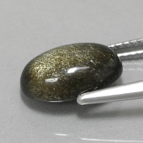 Obsidian Gemstone in 11.2 x 7.8 mm Size for Sale, Obsidian Stone in Gold Sheen Color