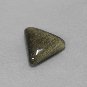 1.67 ct Yellow Obsidian Stone, Natural Obsidian in Trillion Cabochon Shape for Sale