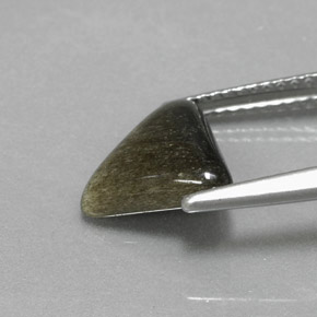 Obsidian Gemstone in 9.7 x 9.2 mm Size for Sale, Obsidian Stone in Gold Sheen Color