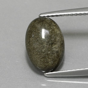 2.30 ct Yellow Obsidian Gemstone, Obsidian Gem in Oval Cabochon Shape for Sale.