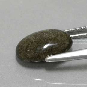 Obsidian Gemstone in 11.3 x 7.8 mm Size for Sale, Obsidian Stone in Gold Sheen Color