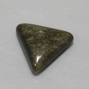 4.05 ct Yellow Obsidian Stone, Natural Obsidian in Trillion Cabochon Shape for Sale