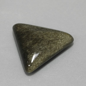 6.16 ct Yellow Obsidian Stone, Natural Obsidian in Trillion Cabochon Shape for Sale