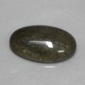 7.22 ct Gold Obsidian Stone, Natural Obsidian in Oval Cabochon Shape for Sale
