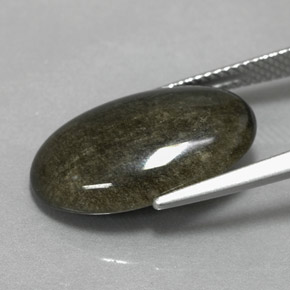 Obsidian Gemstone in 18.8 x 11.8 mm Size for Sale, Obsidian Stone in Gold Sheen Color