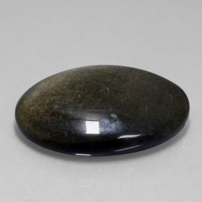 58.06 ct Black Obsidian Stone, Natural Obsidian in Oval Cabochon Shape for Sale