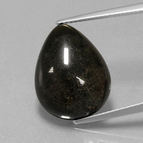 10.01 ct Gold Obsidian Gemstone, Obsidian Gem in Pear Cabochon Shape for Sale.