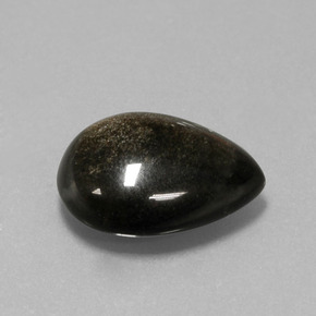 10.01 ct Gold Obsidian Stone, Natural Obsidian in Pear Cabochon Shape for Sale
