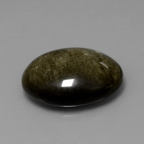 6.16 ct Yellow Obsidian Stone, Natural Obsidian in Oval Cabochon Shape for Sale