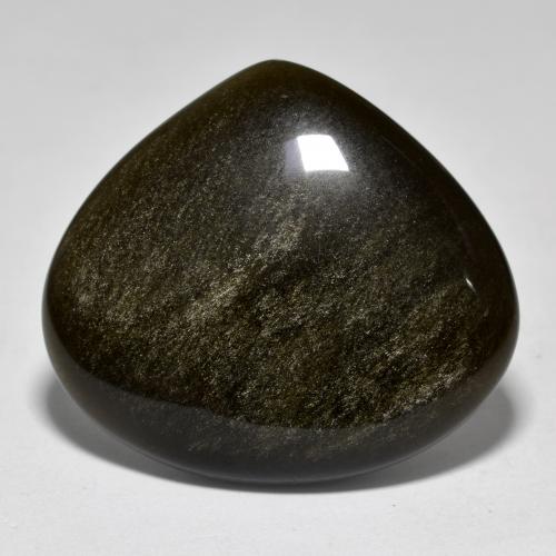 マルチカラーブラック オブシディアン 宝石 - 26.4ct ペアーカボション (ID: 391413)