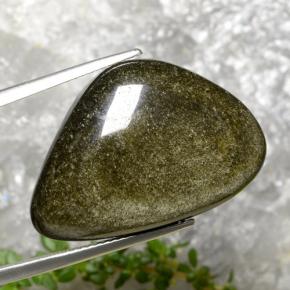 22.45 ct Black Obsidian Stone, Natural Obsidian in Fancy Cabochon Shape for Sale