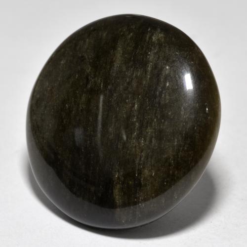 34.66 ct Golden Obsidian Stone, Natural Obsidian in Round Cabochon Shape for Sale