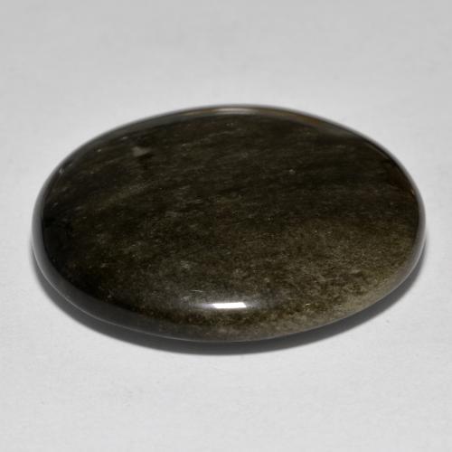 Obsidian Gemstone in 27.1 mm Size for Sale, Obsidian Stone in Black with Gold Sheen Color