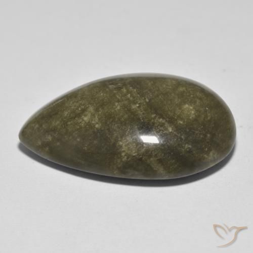 Obsidian Gemstone in 30 x 22 mm (calibrated) Size for Sale, Obsidian Stone in Black with Gold Sheen Color