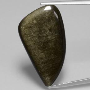 11.73 ct Black Obsidian Gemstone, Obsidian Gem in Shark Fin Cabochon Shape for Sale.