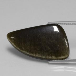 11.73 ct Black Obsidian Stone, Natural Obsidian in Shark Fin Cabochon Shape for Sale