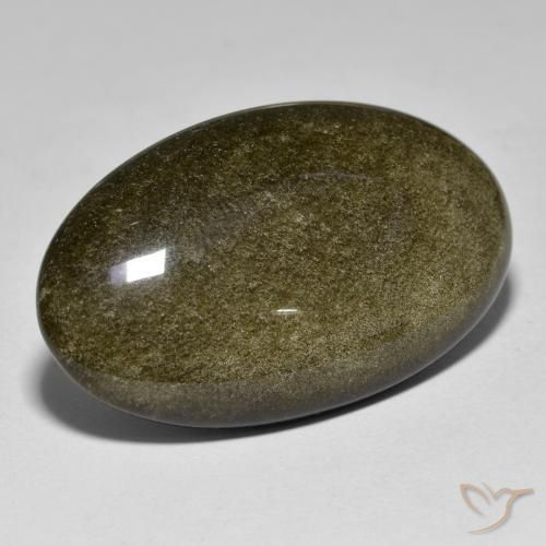 27.99 ct Golden Obsidian Stone, Natural Obsidian in Oval Cabochon Shape for Sale