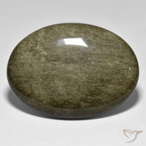 41.16ct Natural Black with Gold Sheen Obsidian, Oval, Opaque