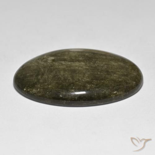 Obsidian Gemstone in 36.5 x 26.6 mm Size for Sale, Obsidian Stone in Black with Gold Sheen Color