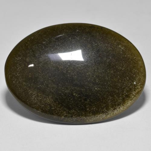 Multicolor Black Obsidian Gem - 37.7ct Oval Cabochon (ID: 391490)