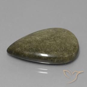 30.31 ct Golden Obsidian Stone, Natural Obsidian in Pear Cabochon Shape for Sale