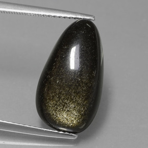 7.78 ct Gold Obsidian Gemstone, Obsidian Gem in Fancy Cabochon Shape for Sale.