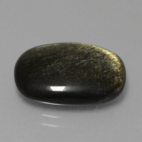 7.56 ct Gold Obsidian Stone, Natural Obsidian in Cushion Cabochon Shape for Sale
