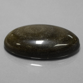 52.66 ct Gold Obsidian Stone, Natural Obsidian in Oval Cabochon Shape for Sale