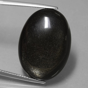 25.73 ct Gold Obsidian Gemstone, Obsidian Gem in Oval Cabochon Shape for Sale.