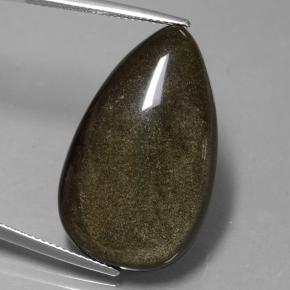 21.7ct Pear Cabochon Black Gold Sheen Obsidian Gem for sale 21.7ct Pear Cabochon Black Gold Sheen Obsidian Gem (ID: 433666)