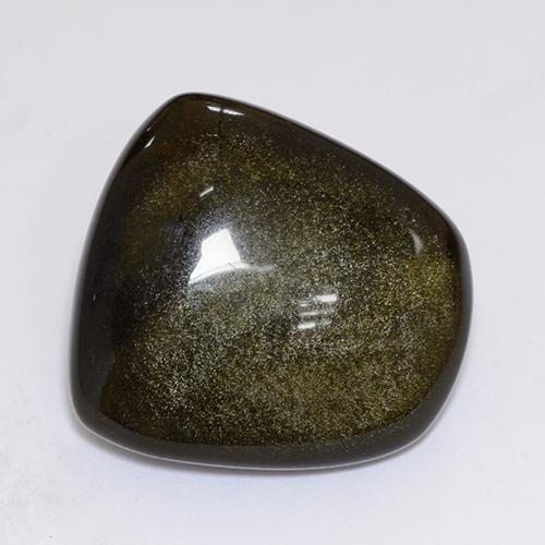 22.74 ct Black Obsidian Stone, Natural Obsidian in Trapezoid Cabochon Shape for Sale