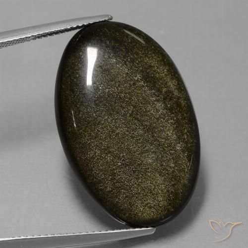 25.88 ct Oval Obsidian, 28.7 x 18.7 mm From Mexico, Photo A