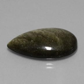 18.42 ct Black Obsidian Stone, Natural Obsidian in Pear Cabochon Shape for Sale