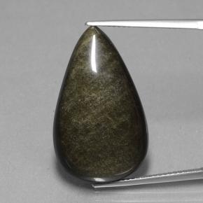19.4ct Pear Cabochon Black Gold Sheen Obsidian Gem for sale 19.4ct Pear Cabochon Black Gold Sheen Obsidian Gem (ID: 433726)