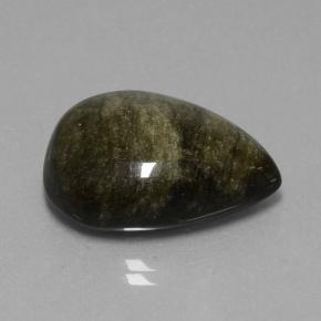 21.16 ct Black Obsidian Stone, Natural Obsidian in Pear Cabochon Shape for Sale