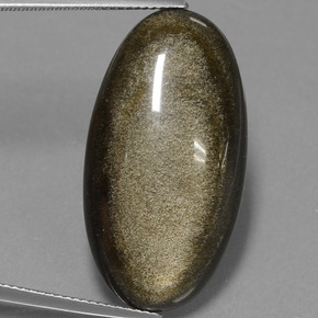 22.94 ct Gold Obsidian Gemstone, Obsidian Gem in Oval Cabochon Shape for Sale.