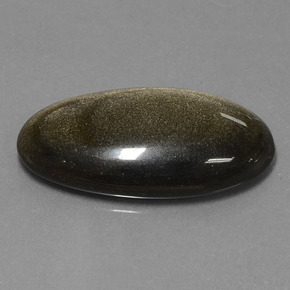 22.94 ct Gold Obsidian Stone, Natural Obsidian in Oval Cabochon Shape for Sale