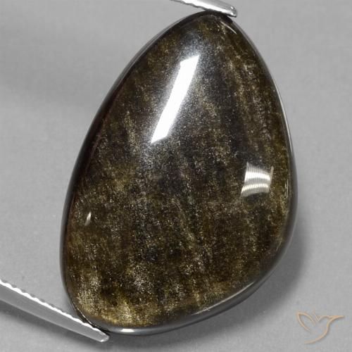 24.42 ct Fancy Obsidian, 27.4 x 18.5 mm From Mexico, Photo A