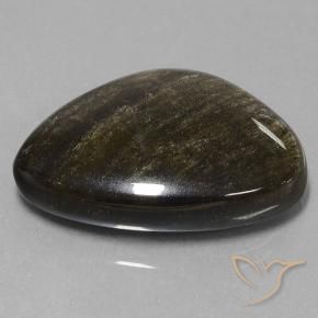 24.42 ct Golden Obsidian Stone, Natural Obsidian in Fancy Cabochon Shape for Sale