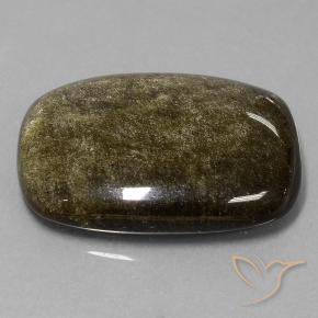 25.46 ct Golden Obsidian Stone, Natural Obsidian in Cushion Cabochon Shape for Sale