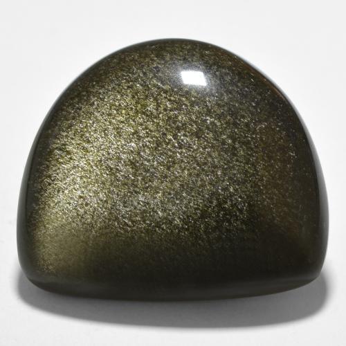 27.49 ct Golden Obsidian Stone, Natural Obsidian in Half Moon Cabochon Shape for Sale