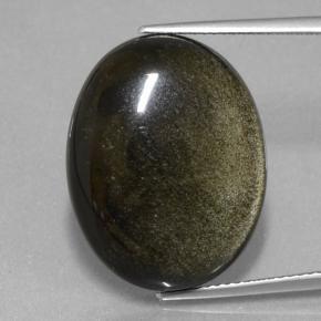 19ct Oval Cabochon Black Gold Sheen Obsidian Gem for sale 19ct Oval Cabochon Black Gold Sheen Obsidian Gem (ID: 433831)