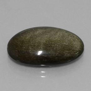 15.30 ct Gold Obsidian Stone, Natural Obsidian in Oval Cabochon Shape for Sale