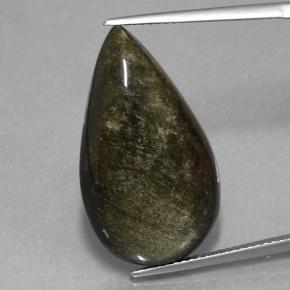 16.6ct Pear Cabochon Black Gold Sheen Obsidian Gem for sale 16.6ct Pear Cabochon Black Gold Sheen Obsidian Gem (ID: 433834)