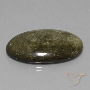 33.15 ct Golden Obsidian Stone, Natural Obsidian in Oval Cabochon Shape for Sale