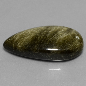 16.19 ct Gold Obsidian Stone, Natural Obsidian in Pear Cabochon Shape for Sale