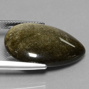 Obsidian Gemstone in 24.1 x 16.7 mm Size for Sale, Obsidian Stone in Gold Sheen Color