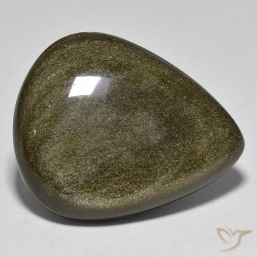 25.90ct Natural Multicolor Obsidian, Pear Shape, Opaque